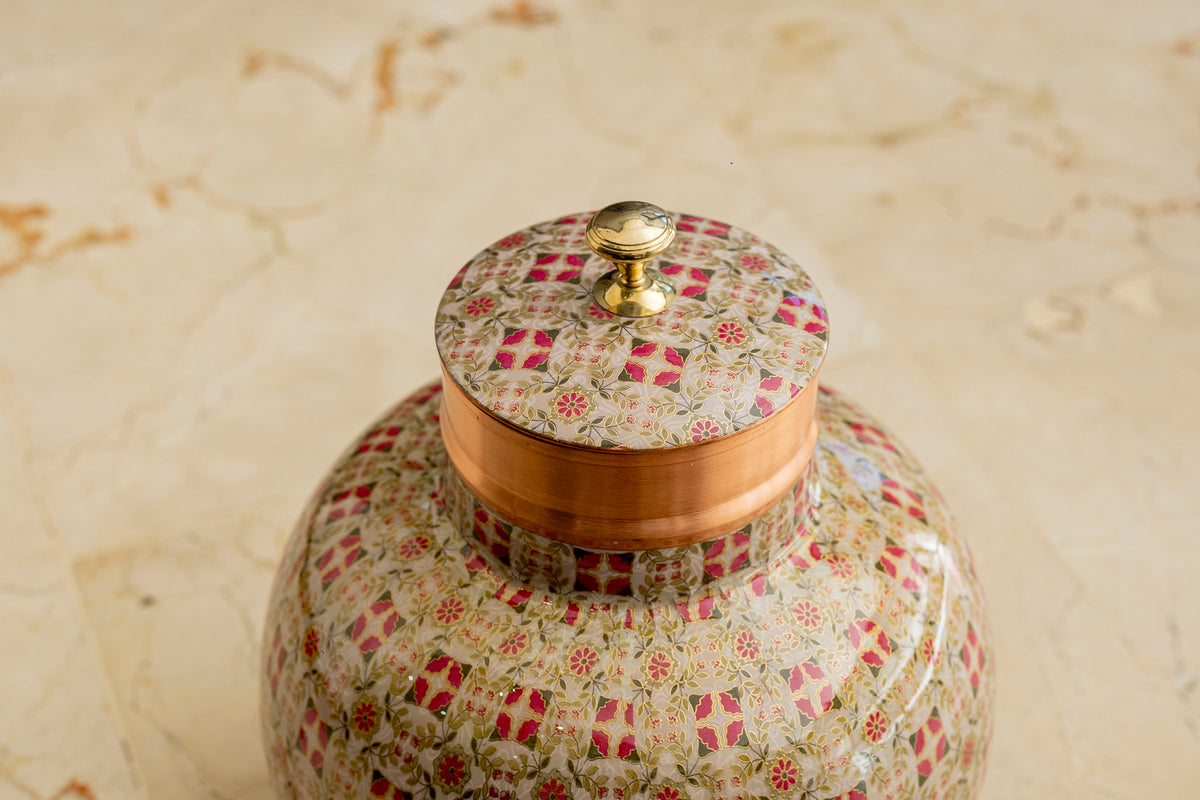 Hand-Painted Copper Water Dispenser with Tap 8L