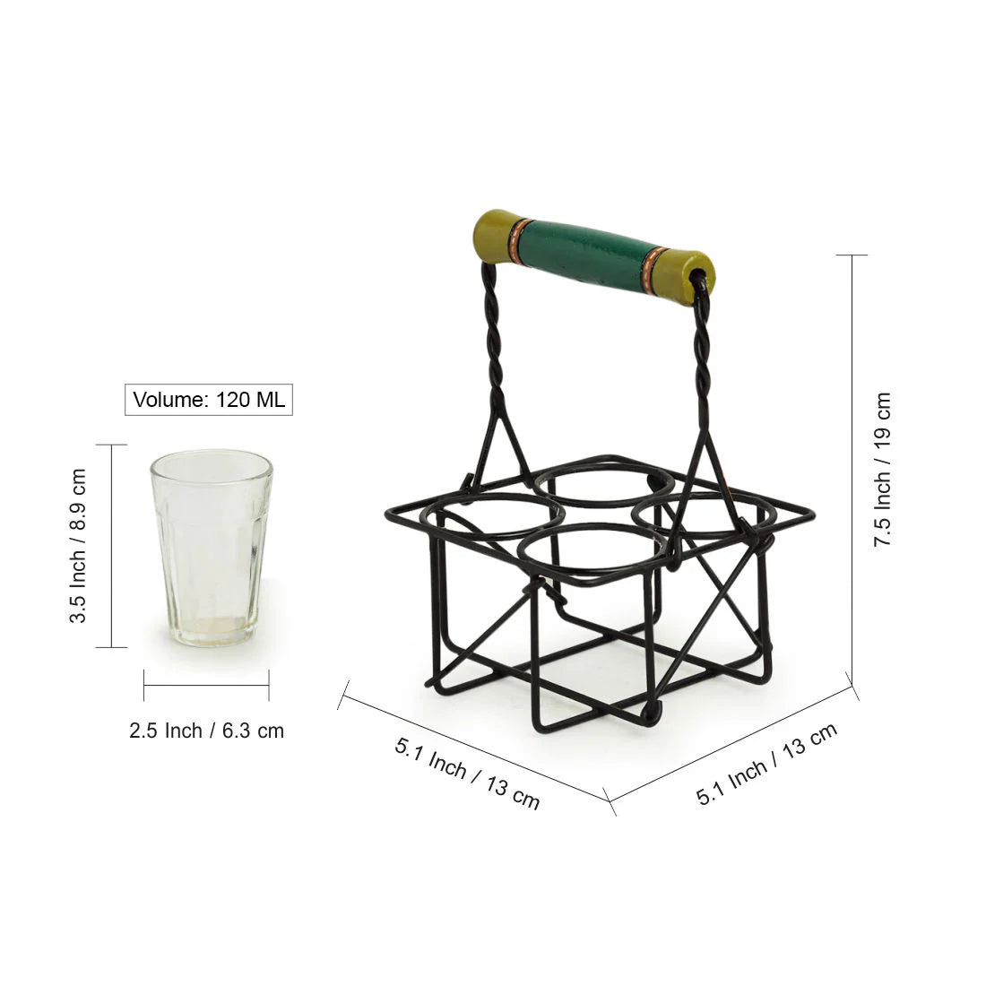 Chai Tea Glasses Set With Holder