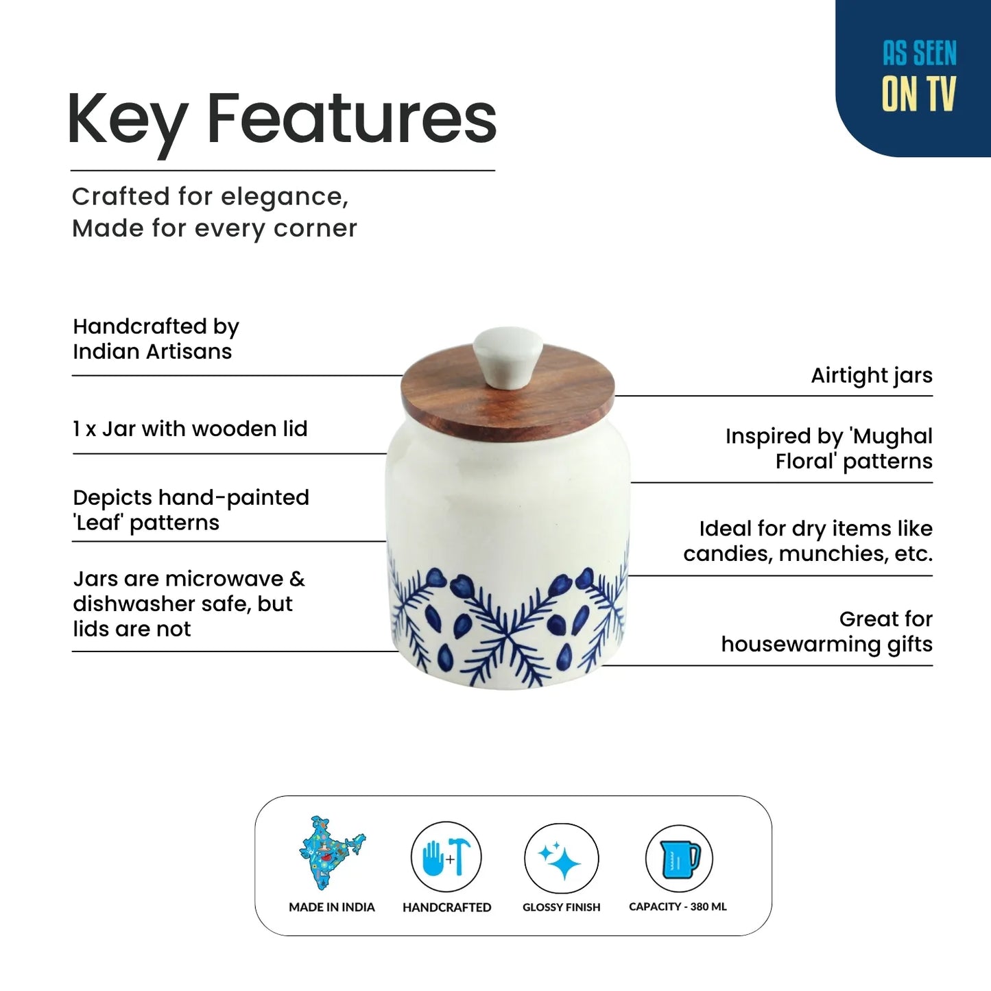 Royal Mughal Glass Storage Jar