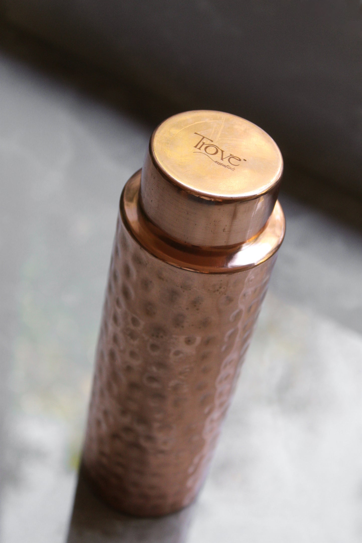 Slim Hammered Copper Bottle 400ml