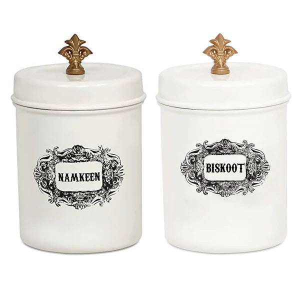 Namkeen and Biskoot Jars (Off-White)
