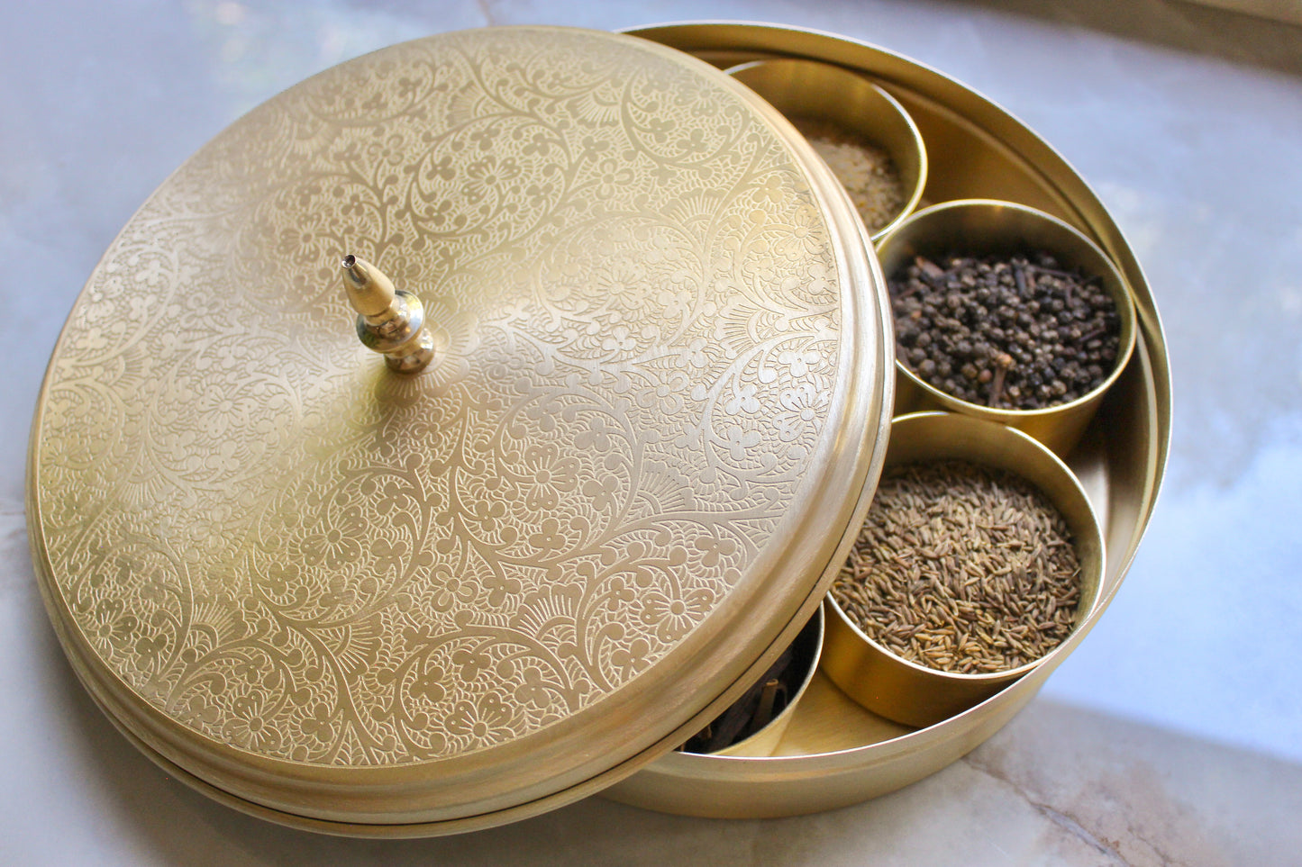 Shashi Hand Crafted Brass Masala Box