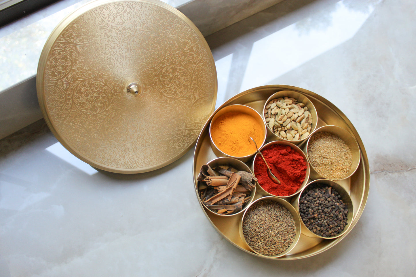 Shashi Hand Crafted Brass Masala Box