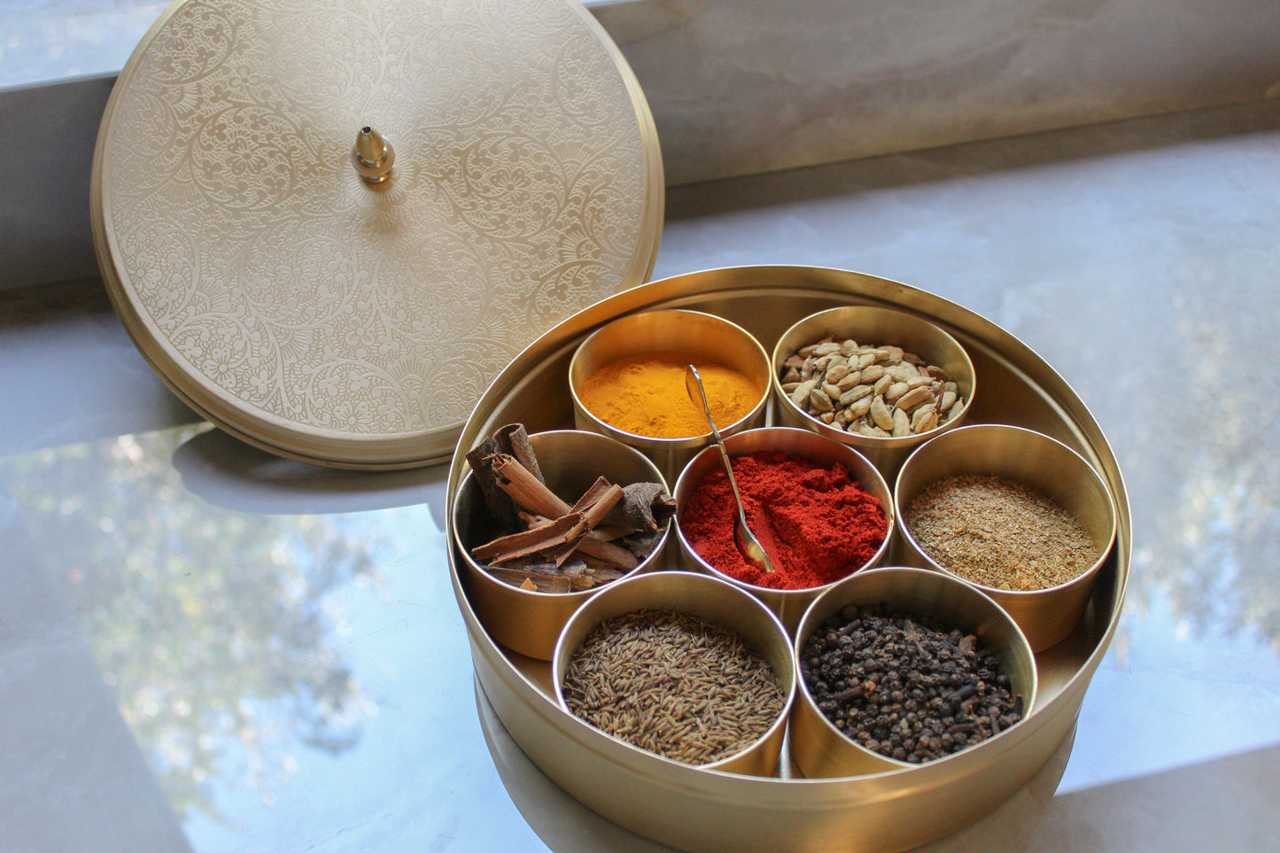 Shashi Hand Crafted Brass Masala Box