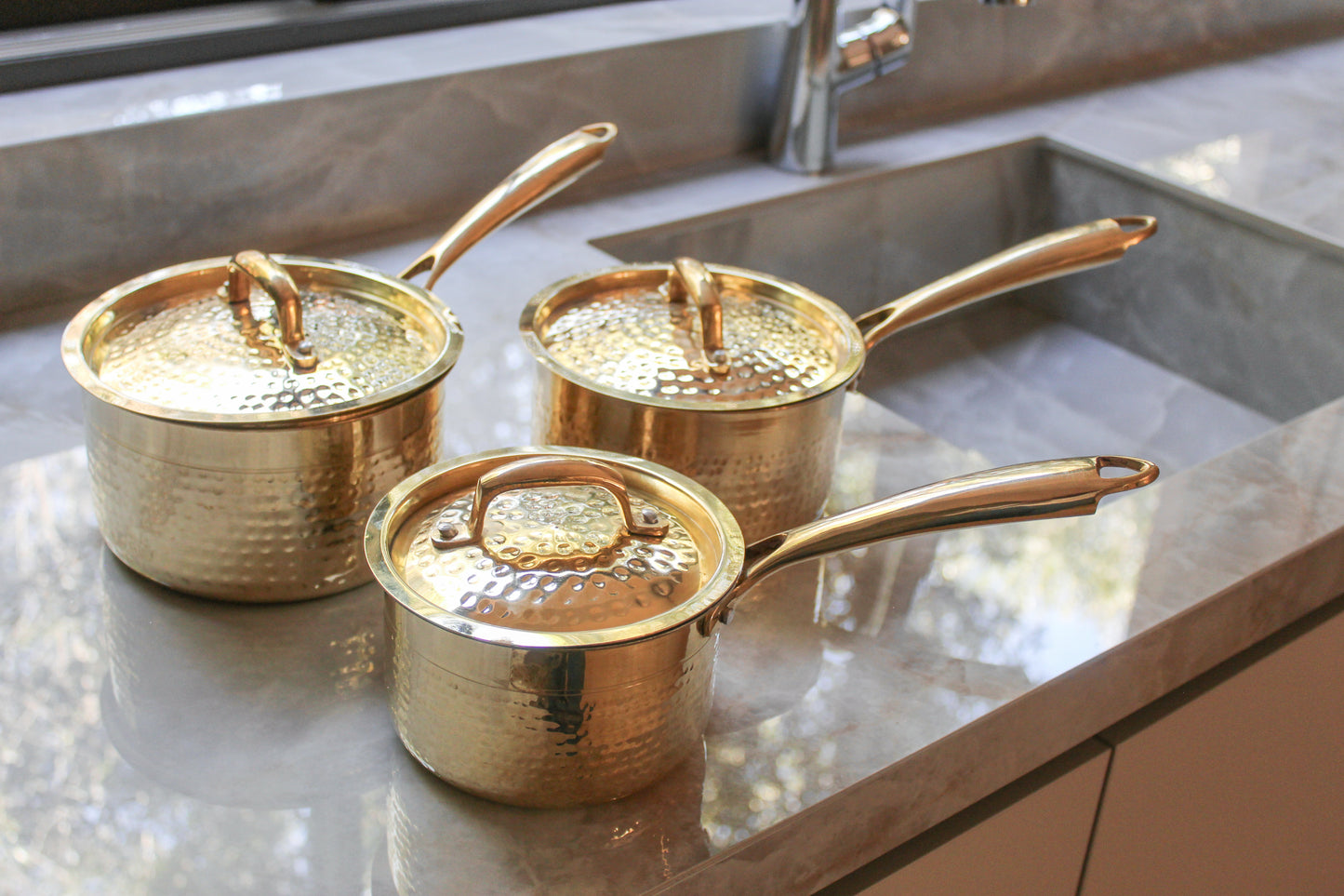 Traditional Handcrafted Brass Saucepan with Lid