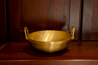 Brass Kadai with Handles in Pure Brass
