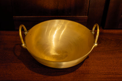 Brass Kadai with Handles in Pure Brass