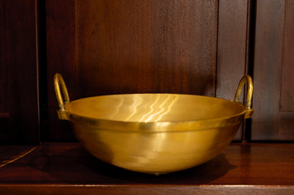 Brass Kadai with Handles in Pure Brass
