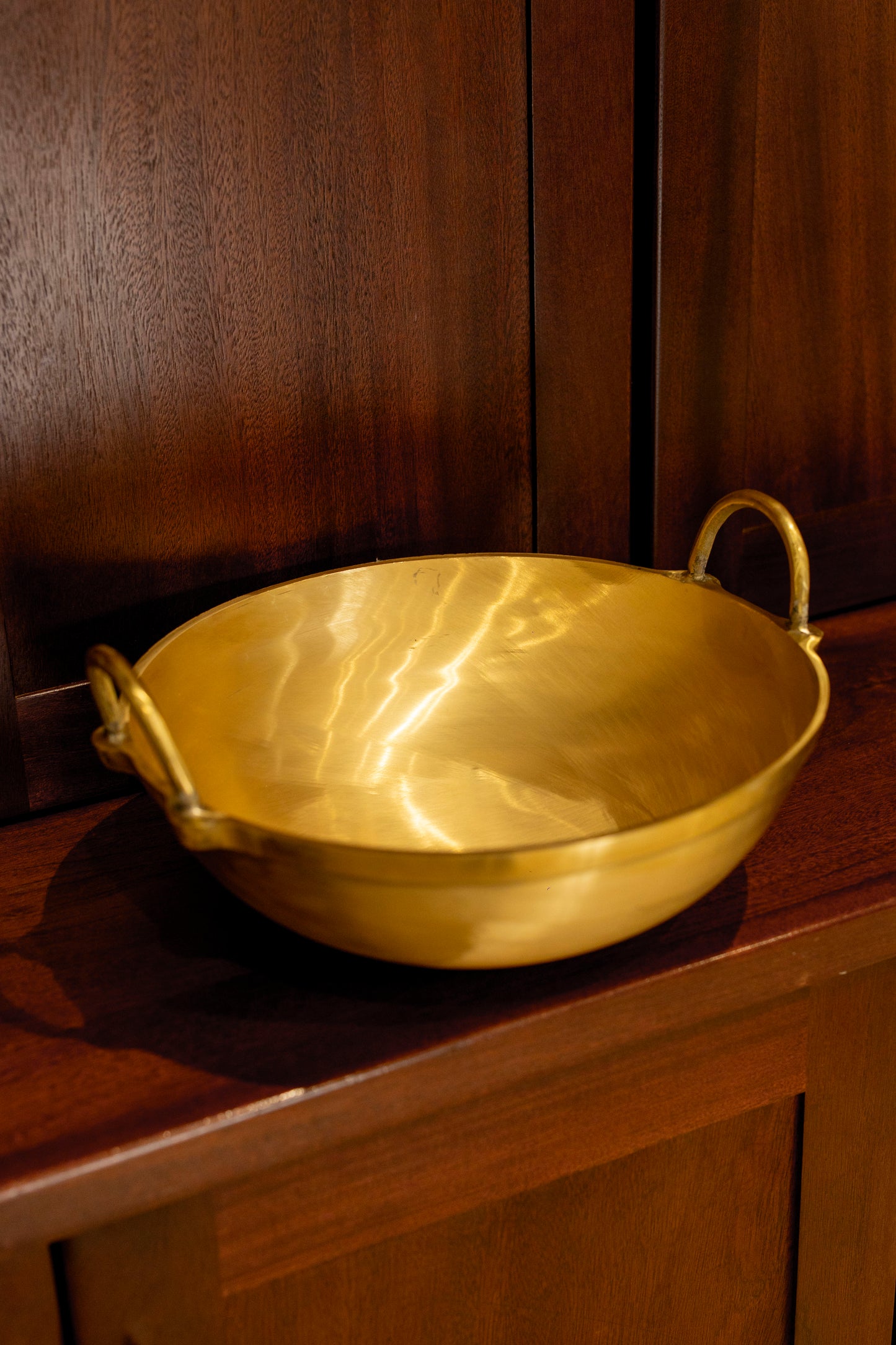 Brass Kadai with Handles in Pure Brass