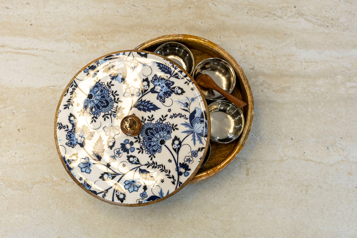 Blue Floral Masala Box