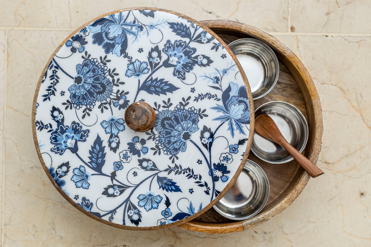Blue Floral Masala Box