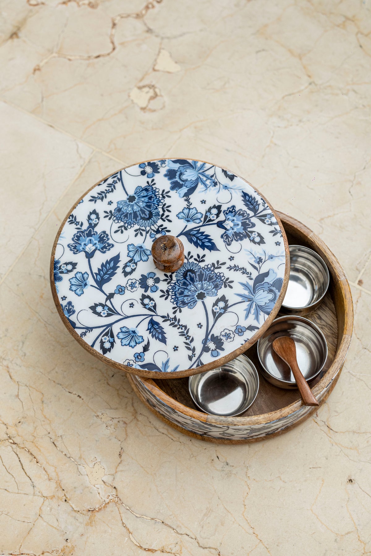 Blue Floral Masala Box