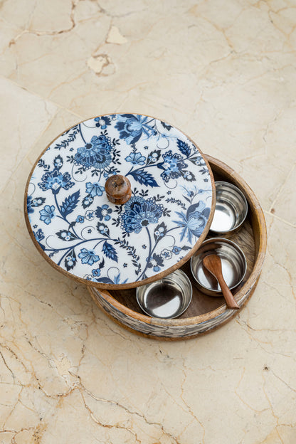 Blue Floral Masala Box