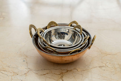 Copper Kadhai No lid (set of 5)(shashi)