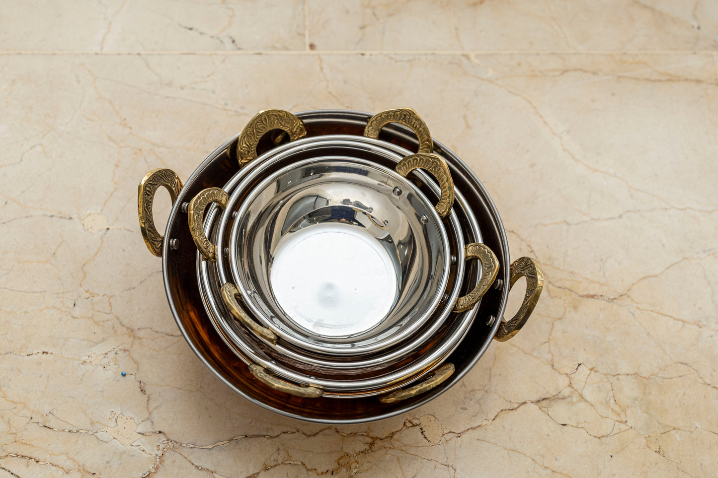 Copper Kadhai No lid (set of 5)(shashi)