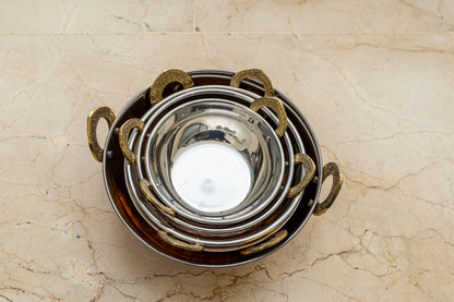Copper Kadhai No lid (set of 5)(shashi)
