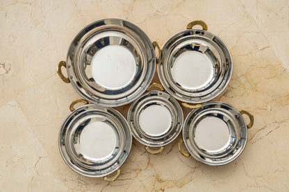 Copper Kadhai No lid (set of 5)(shashi)