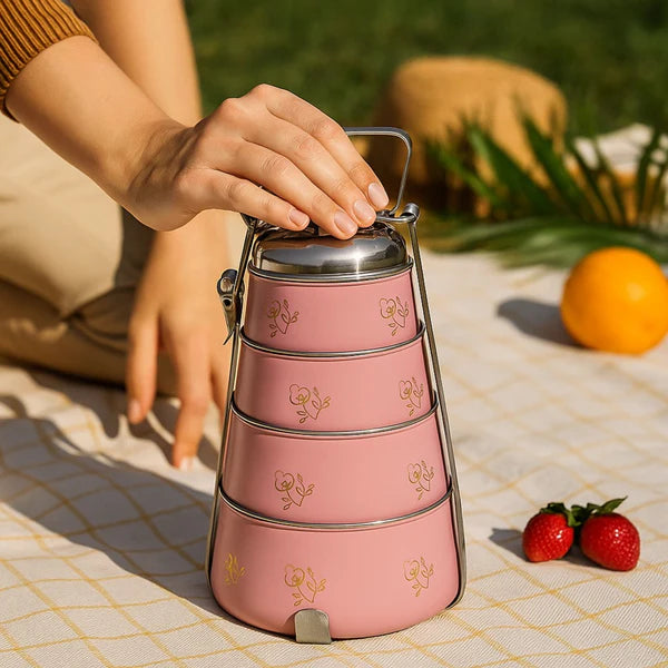 Pink 4 Tier Lunch Box