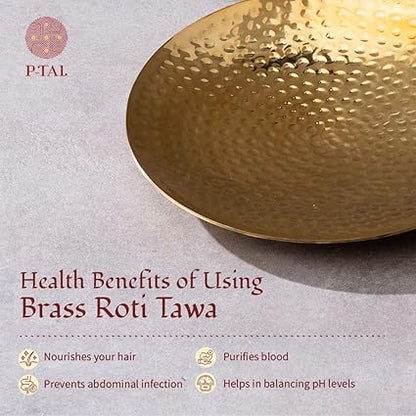 Brass Tawa with Insulated handles