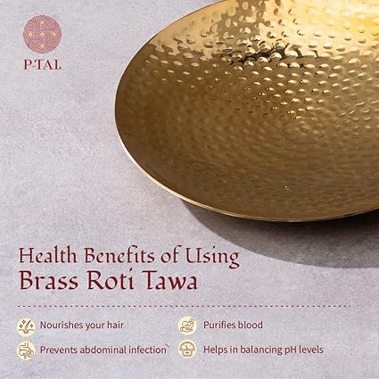 Brass Tawa with Insulated handles