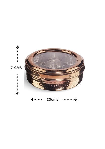 JC-S/Steel Rose Gold Masala Box