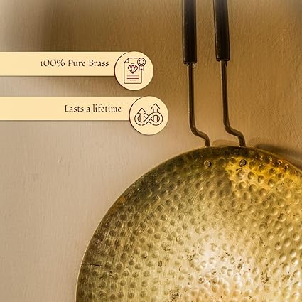 Brass Tawa with Insulated handles