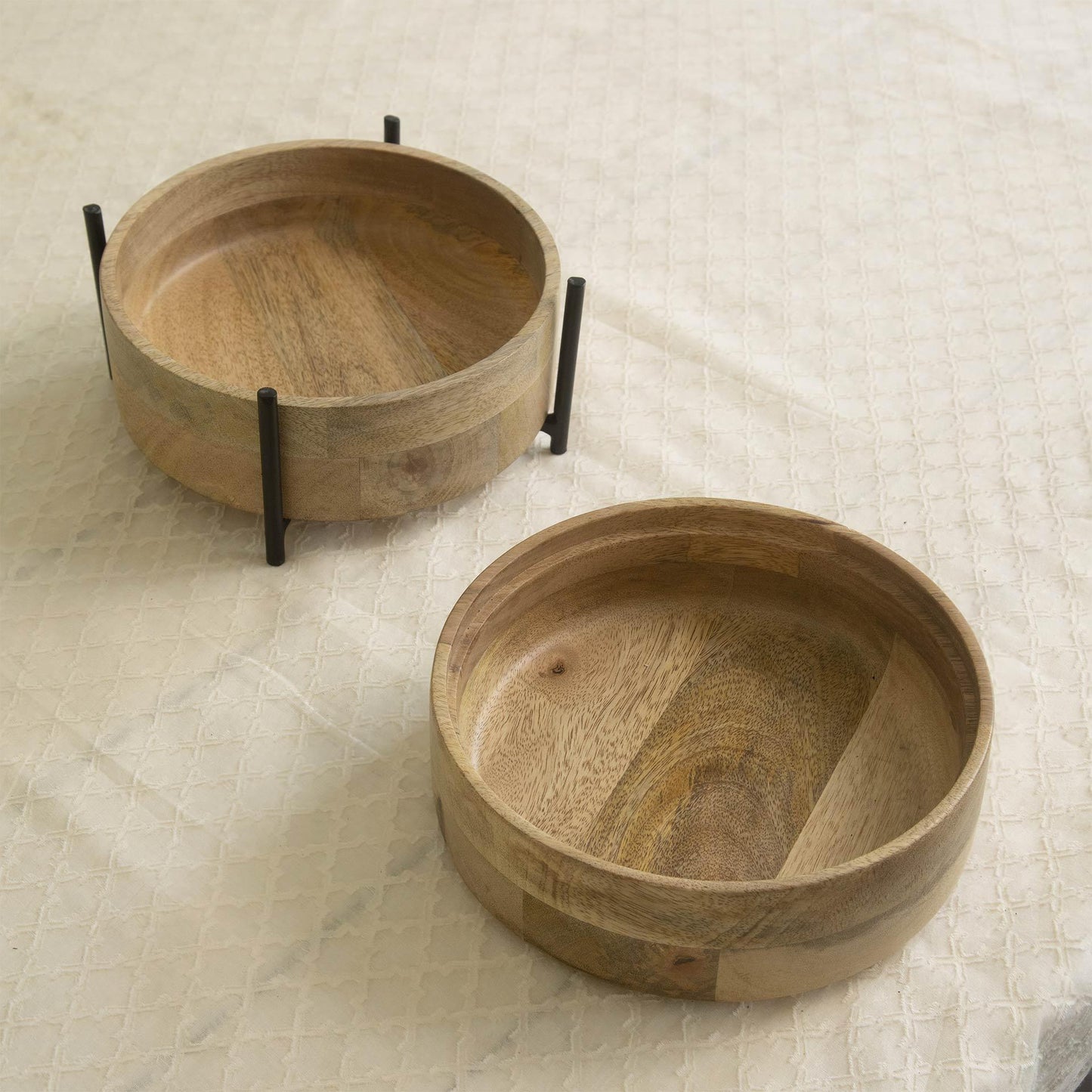 Iris wooden 2 tier roti box with stand
