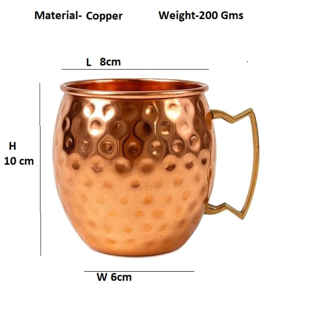 Hand-Hammered Pure Copper Mug