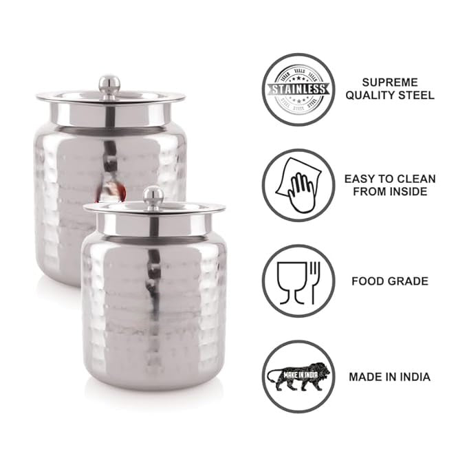 MC Stainless Steel Ghee Pot with Spoon