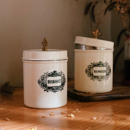 Namkeen and Biskoot Jars (Off-White)