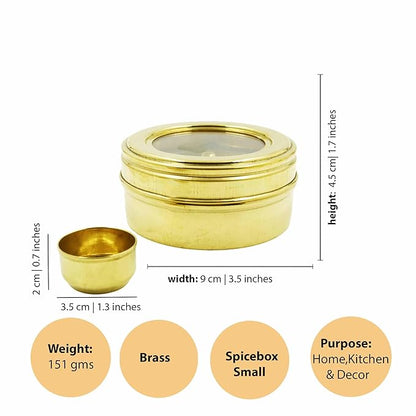 Handcrafted Brass Mini Spice Box Set