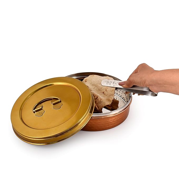 EDD S/Steel Roti Box (copper&gold)