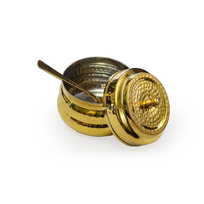 Brass Ghee Pot With Spoon