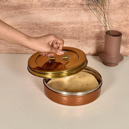 EDD S/Steel Roti Box (copper&gold)
