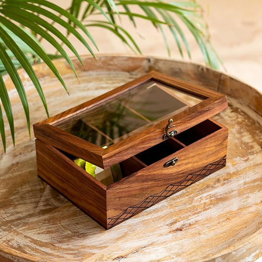 Glass Diamond Geometrica Multiutility Tea Box