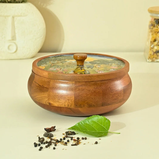 BB Handcrafted Wooden Masala Box (Traditional Print)