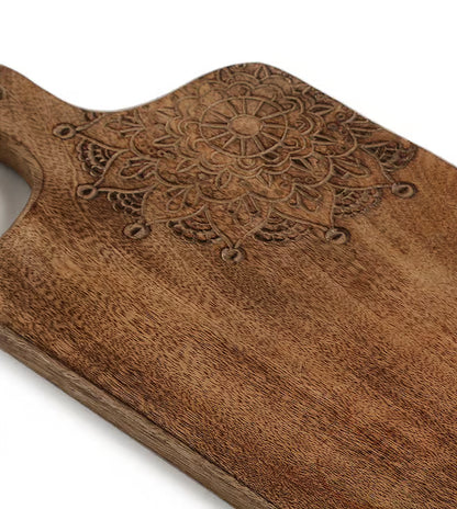 Cheese Board & Platter with Carved Flower Detail