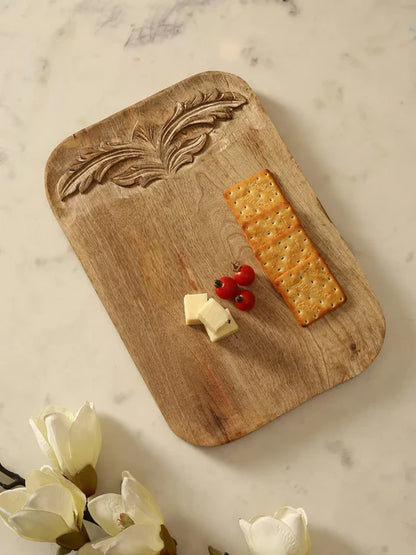 Hand-Carved Floral Cheese Board