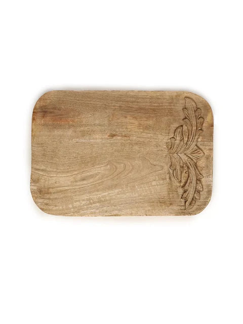 Hand-Carved Floral Cheese Board
