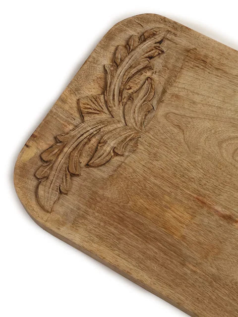 Hand-Carved Floral Cheese Board Gift Set