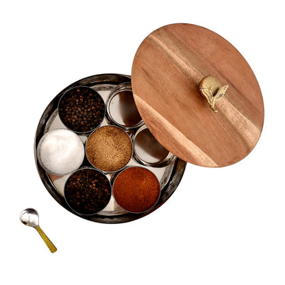 DDH Masala Box with Wooden Lid