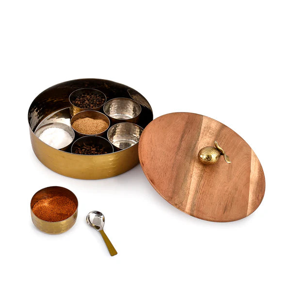 DDH Masala Box with Wooden Lid