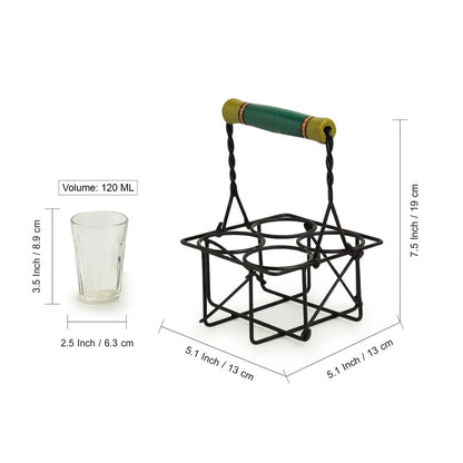 Chai Tea Glasses Set With Holder