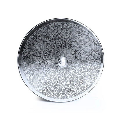 Floral Hand-Etched Spice Box With Spoon In Stainless Steel (7 Containers, 100 ml)