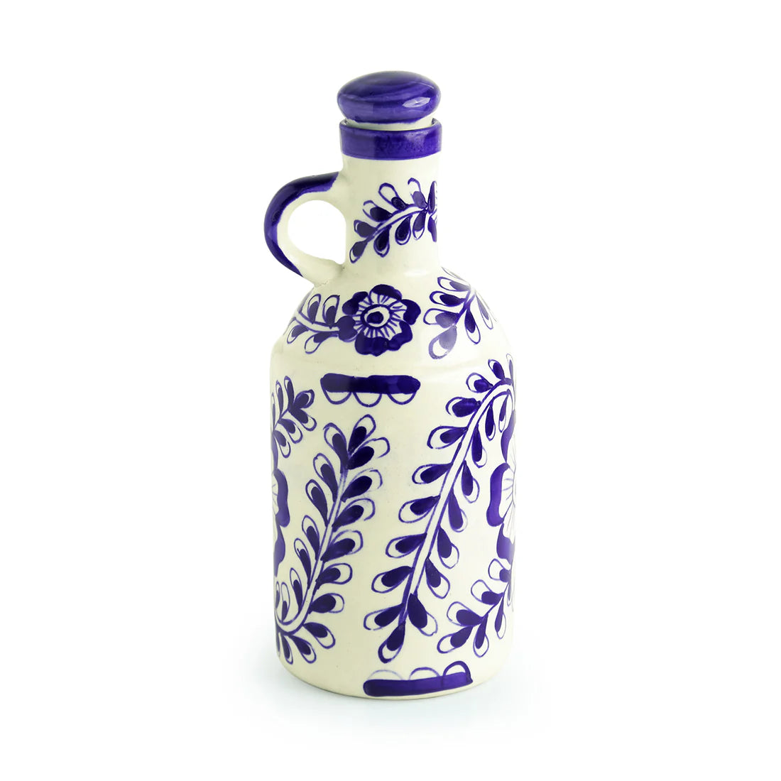 Mughal Hand-Painted Ceramic Oil Bottle (1000 ML)