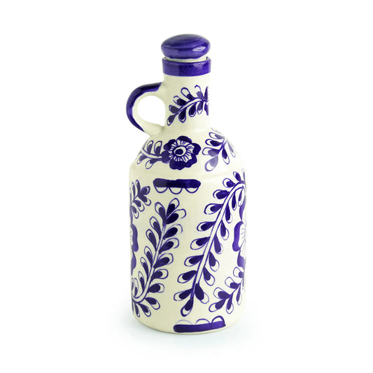 Mughal Hand-Painted Ceramic Oil Bottle (1000 ML)