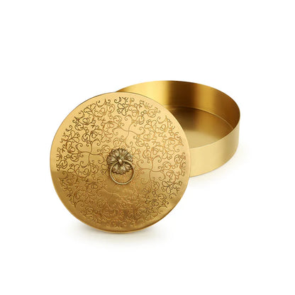 Handcrafted Chapati Box In Brass