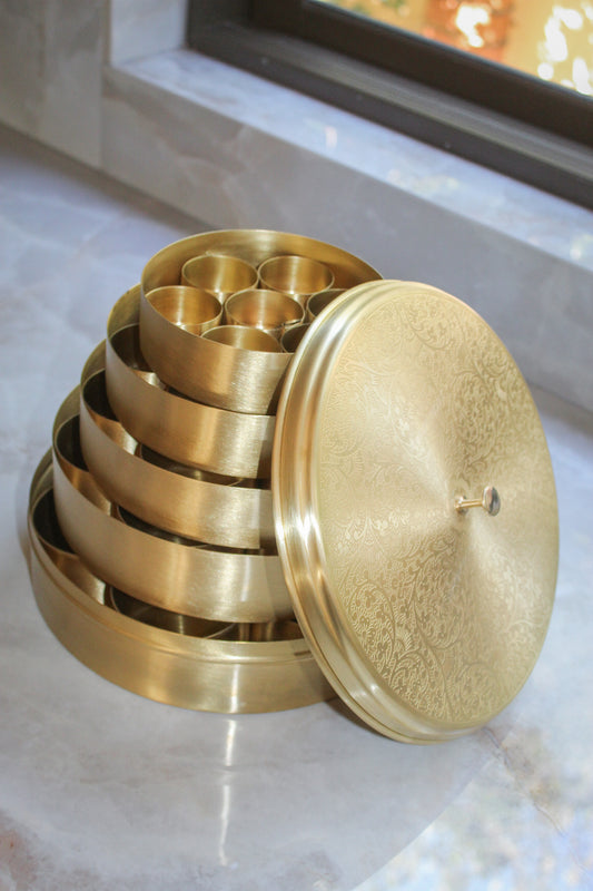 Shashi Hand Crafted Brass Masala Box