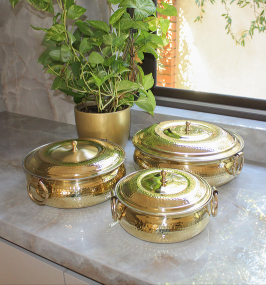 Hand Crafted Brass Pot Set