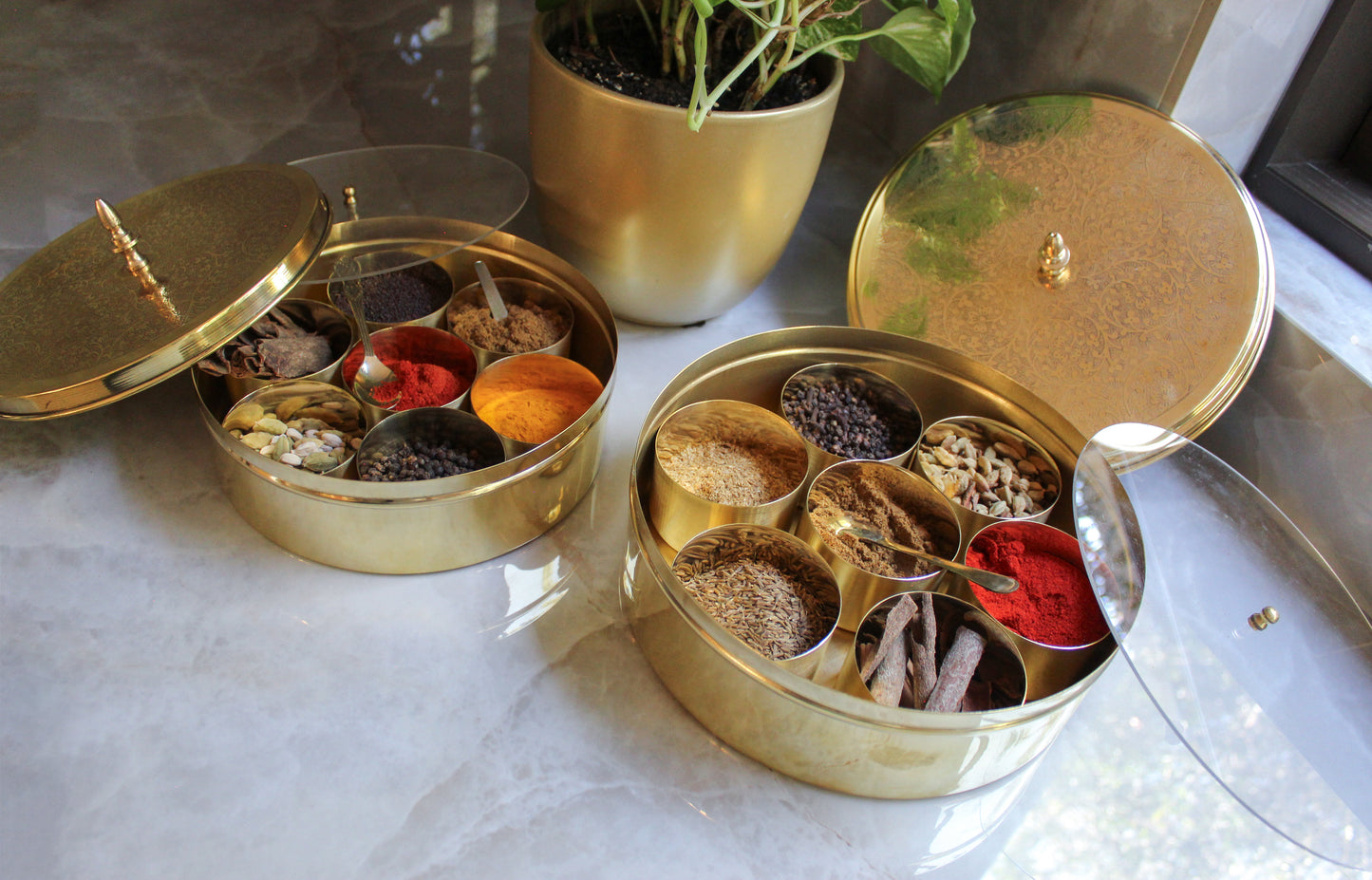 BI Brass Spice Box